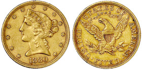 Ausländische Goldmünzen und -medaillen

Vereinigte Staaten von Amerika

Unabhängigkeit, seit 1776

5 Dollars 1880, Philadelphia. 8,36 g. 900/100...