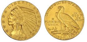 Ausländische Goldmünzen und -medaillen

Vereinigte Staaten von Amerika

Unabhängigkeit, seit 1776

5 Dollars 1909, Philadelphia. Indianer. 8,36 ...