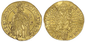 Gold der Habsburger Erblande und Österreichs

Haus Habsburg

Leopold I., 1657-1711

Dukat 1661, Kremnitz. 3,46 g. vorzüglich/Stempelglanz, min. ...