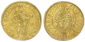 Gold der Habsburger Erblande und Österreichs

Haus Habsburg

Karl VI., 1711-1740

Dukat 1725 KB, Kremnitz. 3,46 g. vorzüglich, min. Prüfstelle a...
