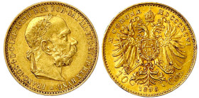 Gold der Habsburger Erblande und Österreichs

Haus Habsburg

Franz Joseph I., 1848-1916

10 Kronen 1896. 3,39 g. 900/1000. vorzüglich, min. Rand...