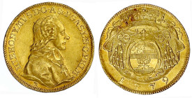 Gold der Habsburger Erblande und Österreichs

Salzburg

Hieronymus Graf von Colloredo, 1772-1803

Dukat 1779 M. 3,49 g. vorzüglich, kl. Prüfspur...