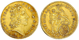 Altdeutsche Goldmünzen und -medaillen

Bayern

Karl Albrecht als Karl VII., 1726-1742

1/2 Karolin 1726. 4,89 g. vorzüglich, übl. Stempelfehler....