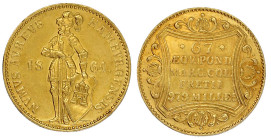 Altdeutsche Goldmünzen und -medaillen

Hamburg-Stadt

Dukat 1864, Altona. 3,49 g. vorzüglich/Stempelglanz. Friedberg 1142. AKS 10. Jaeger 93a.