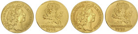 Altdeutsche Goldmünzen und -medaillen

Hessen-Kassel

Friedrich I., 1730-1751

2 Nachprägungen des Ausbeute-1/2 Dukaten Eder-Gold 1731 (1977 und...