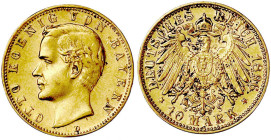 Reichsgoldmünzen

Bayern

Otto, 1886-1913

10 Mark 1896 D. vorzüglich. Jaeger 199.