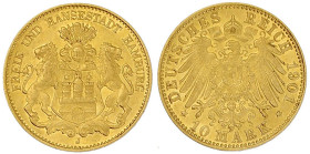 Reichsgoldmünzen

Hamburg

10 Mark 1901 J. vorzüglich. Jaeger 211.