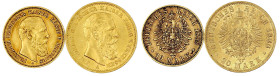 Reichsgoldmünzen

Preußen

Friedrich III., 1888

2 Stück: 10 und 20 Mark 1888 A. beide vorzüglich. Jaeger 247, 248.