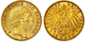 Reichsgoldmünzen

Sachsen

Albert, 1873-1902

10 Mark 1902 E. vorzüglich/Stempelglanz. Jaeger 263.
