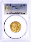 Reichsgoldmünzen

Sachsen

Albert, 1873-1902

20 Mark 1894 E. Im PCGS-Blister mit Grading AU 58. Jaeger 264.
