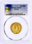 Reichsgoldmünzen

Sachsen

Friedrich August III., 1904-1918

20 Mark 1905 E. Im PCGS-Blister mit Grading AU 53. vorzüglich. Jaeger 268.
