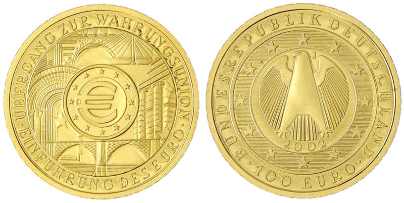 Goldmünzen der Bundesrepublik Deutschland

Euro, ab 2002

100 Euro 2002 J, W...