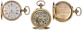 Uhren aus Gold

Taschenuhren

Schweizer Herrensavonette Gelbgold 583/1000, um 1895/1934, produziert für den russischen Markt. Handaufzug, Staubdec...