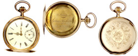 Uhren aus Gold

Taschenuhren

Schweizer Herrensavonette Gelbgold 585/1000, um 1895/1934. Herstellerpunze Aeskulapstab, Gravur "Systeme Glashütte"....