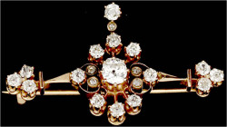 Schmuck und Accessoires aus Gold

Broschen

Alte Brosche, Gelbgold 750/1000, besetzt mit einem großen Brillant (ca. 0,3 ct) und 19 kl. Brillanten....