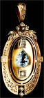Schmuck und Accessoires aus Gold

Colliers und Halsketten

Alter Anhänger Rotgold 708/1000 (17 Karat) mit großem Topas im Tropfenschliff, 18 Altsc...