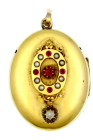 Schmuck und Accessoires aus Gold

Colliers und Halsketten

Biedermeier-Medaillonanhänger Gelbgold 585/1000, besetzt mit 8 kl. Perlen, 5 Turmalinen...