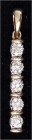 Schmuck und Accessoires aus Gold

Colliers und Halsketten

Kl. Anhänger, Gelbgold 585/1000 mit 35 Brillanten in 5 Gruppierungen (je ca. 0,1 ct). L...