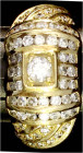 Schmuck und Accessoires aus Gold

Fingerringe

Damenring Gelbgold 750/1000 (ungepunzte Goldschmiedearbeit), besetzt mit 1 Brillant ca. 0,25 ct und...