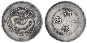CHINA und Südostasien

China

Qing-Dynastie. Pu Yi (Xuan Tong), 1908-1911

Sar (Tael) o.J. (1910). "Ration Silver", Provinz Sinkiang. 35,53 g. f...