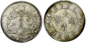 CHINA und Südostasien

China

Qing-Dynastie. Pu Yi (Xuan Tong), 1908-1911

Dollar (Yuan) 1911. Tientsin, Nanking oder Wuchang. sehr schön. Lin G...