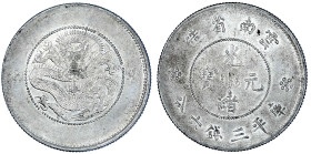 CHINA und Südostasien

China

Qing-Dynastie. Pu Yi (Xuan Tong), 1908-1911

1/2 Dollar o.J. (1911). Provinz Yunnan (ohne engl. Legende). sehr sch...