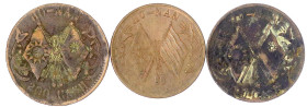 CHINA und Südostasien

China

Republik, 1912-1949

3 Kupfermünzen Ho-Nan: 50, 100 und 200 Cash o.J.(1928). schön/sehr schön bis sehr schön/vorzü...