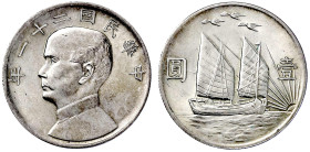 CHINA und Südostasien

China

Republik, 1912-1949

Dollar Jahr 21 = 1932. Sun Yat Sen/Dschunke mit Vögeln. 26,78 g. gutes vorzüglich, kl. Kratze...