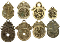 CHINA und Südostasien

China

Amulette

8 div. Bronzeguss-Rundamulette der Qing-Zeit, meist 19. Jh. mit angegossenen Trageaufsätzen. meist sehr ...
