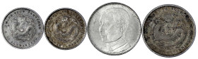 CHINA und Südostasien

China

Lots bis 1949

4 Silbermünzen: Kwangtung 10 Cents 1891 (2 X), 20 Cents 1929, Kiangnan 20 Cents 1902. sehr schön bi...