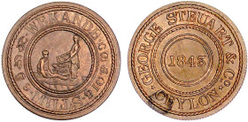 CHINA und Südostasien

Ceylon

Britische Kolonie, 1796-1972

Cent-Token 1843 Wekande-Mills. 29 mm. vorzüglich/Stempelglanz, kl. Fleck. Pridmore ...
