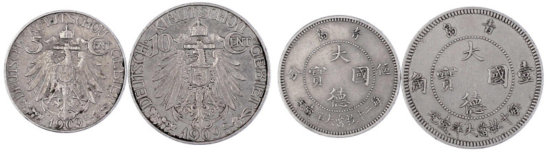 CHINA und Südostasien

Kiautschou

2 Münzen: 5 Cent und 10 Cent 1909. beide ...