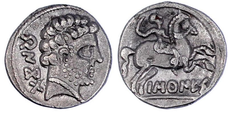 Kelten

Iberokelten

Barscunes

Drachme um 104 v. Chr. Kopf r./Reiter r. 3...
