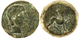 Kelten

Iberokelten

Castulo

As 1. Jh. v. Chr. Jünglingsbüste r., daneben Hand/Sphinx geht r. schön/sehr schön. Calicó 384.