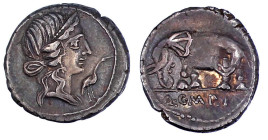 Römische Münzen

Römische Republik

Q. Caecilius Metellus, 81 v. Chr

Denar 81 v. Chr. Pietas-Büste r., daneben Kranich/Q.C.M.P.I. Elefant l. 3,...