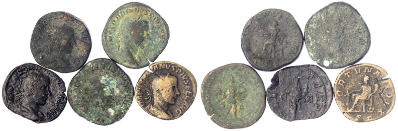 Römische Münzen

Kaiserzeit

Gordianus III. Pius, 238-244

5 Sesterzen: Fo...