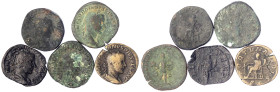 Römische Münzen

Kaiserzeit

Gordianus III. Pius, 238-244

5 Sesterzen: Fortuna Redux, Mars, Pax, usw. schön bis schön/sehr schön