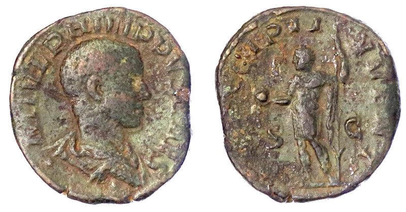 Römische Münzen

Kaiserzeit

Philippus II. Filius, 244-249

Sesterz, als C...