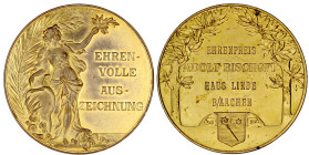 Altdeutsche Münzen und Medaillen

Aachen

Freie Reichsstadt, 1200-1815

Vergoldete Bronzemedaille o.J. von Oertel. Ehrenpreis Adolf Bischoff Hau...