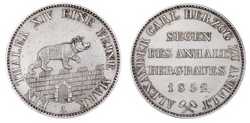 Altdeutsche Münzen und Medaillen

Anhalt-Bernburg

Alexander Carl, 1834-1863

Ausbeutetaler 1852 A. gutes vorzüglich, etwas berieben. Jaeger 66....