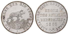 Altdeutsche Münzen und Medaillen

Anhalt-Bernburg

Alexander Carl, 1834-1863

Ausbeutetaler 1861 A. vorzüglich/Stempelglanz aus Erstabschlag. Ja...