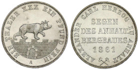 Altdeutsche Münzen und Medaillen

Anhalt-Bernburg

Alexander Carl, 1834-1863

Ausbeutetaler 1861 A. vorzüglich/Stempelglanz, etwas berieben. Jae...