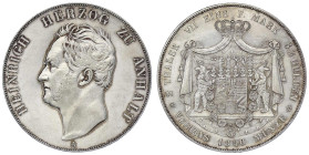 Altdeutsche Münzen und Medaillen

Anhalt-Köthen

Heinrich, 1830-1847

Doppeltaler 1840 A. Auflage nur 3100 Ex. gutes vorzüglich, etwas berieben....