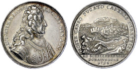 Altdeutsche Münzen und Medaillen

Baden-Baden

Ludwig Wilhelm, 1677-1707

Silbermedaille 1704, v. G. Hautsch. Auf die Schlacht am Schellenberg. ...