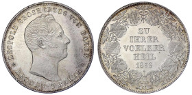 Altdeutsche Münzen und Medaillen

Baden-Durlach

Leopold, 1830-1852

Kronentaler 1836. ZU IHRER VÖLKER HEIL. Stempelglanz, Prachtexemplar, sehr ...