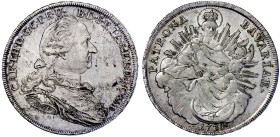 Altdeutsche Münzen und Medaillen

Bayern

Karl Theodor, 1777-1799

Madonnentaler 1778, München. 27,96 g. vorzüglich, berieben, nahezu keine Just...