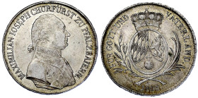 Altdeutsche Münzen und Medaillen

Bayern

Maximilian IV. (I.) Joseph, 1799-1806-1825

Konventionstaler 1805, Pfalzbayern. Mit Rauten im heraldis...