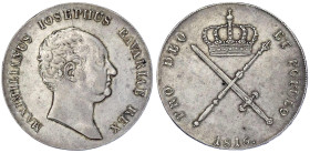 Altdeutsche Münzen und Medaillen

Bayern

Maximilian IV. (I.) Joseph, 1799-1806-1825

Kronentaler 1816. vorzüglich, schöne Tönung. Jaeger 14. Th...