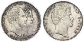 Altdeutsche Münzen und Medaillen

Bayern

Ludwig I., 1825-1848

Geschichtsdoppeltaler 1842. Maximilian u. Marie. Randschrift b. gutes vorzüglich...