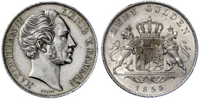 Altdeutsche Münzen und Medaillen

Bayern

Maximilian II. Joseph, 1848-1864

Doppelgulden 1855. vorzüglich/Stempelglanz. Jaeger 83. Thun 90. AKS ...